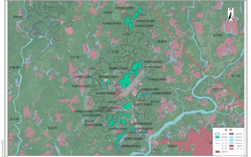 广东省茂名农垦曙光农场二十队空间分布图