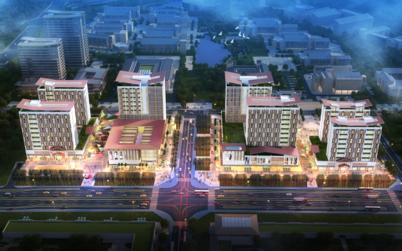 三亚高校科研片区综合配套项目鸟瞰图